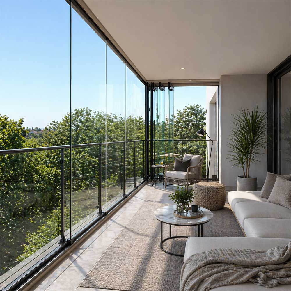 Katlanır Cam Balkon Sistemleri ile Dört Mevsim Konforlu Yaşam Alanları